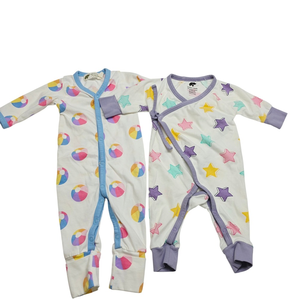 Monica + Andy Sleepers Newborn Multi-color Organic Cotton Stars Beach Balls Set